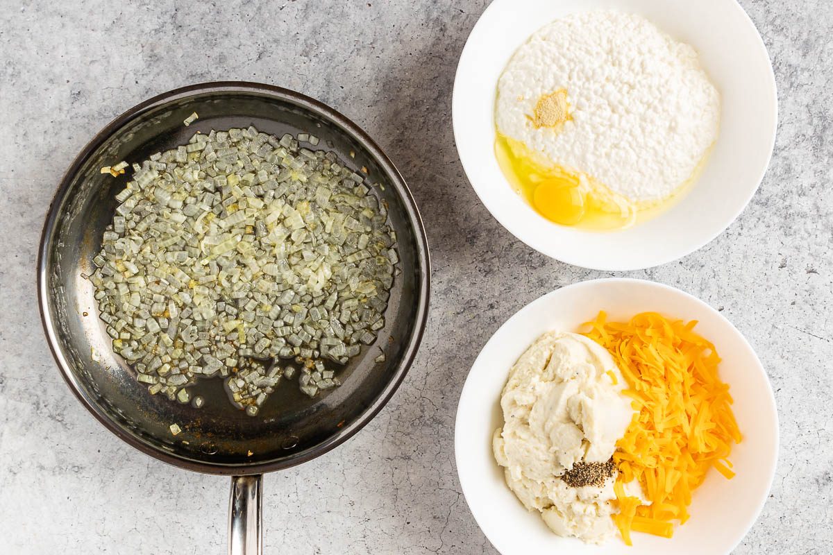 preparing the ingredients for each layer.