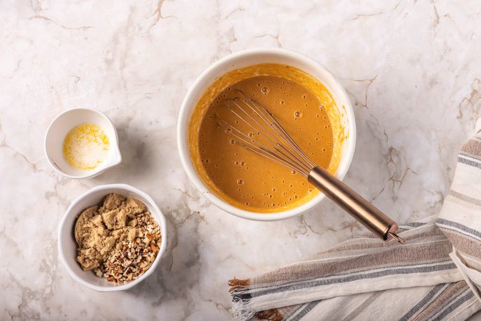 prepared Pumpkin Custard ready for baking