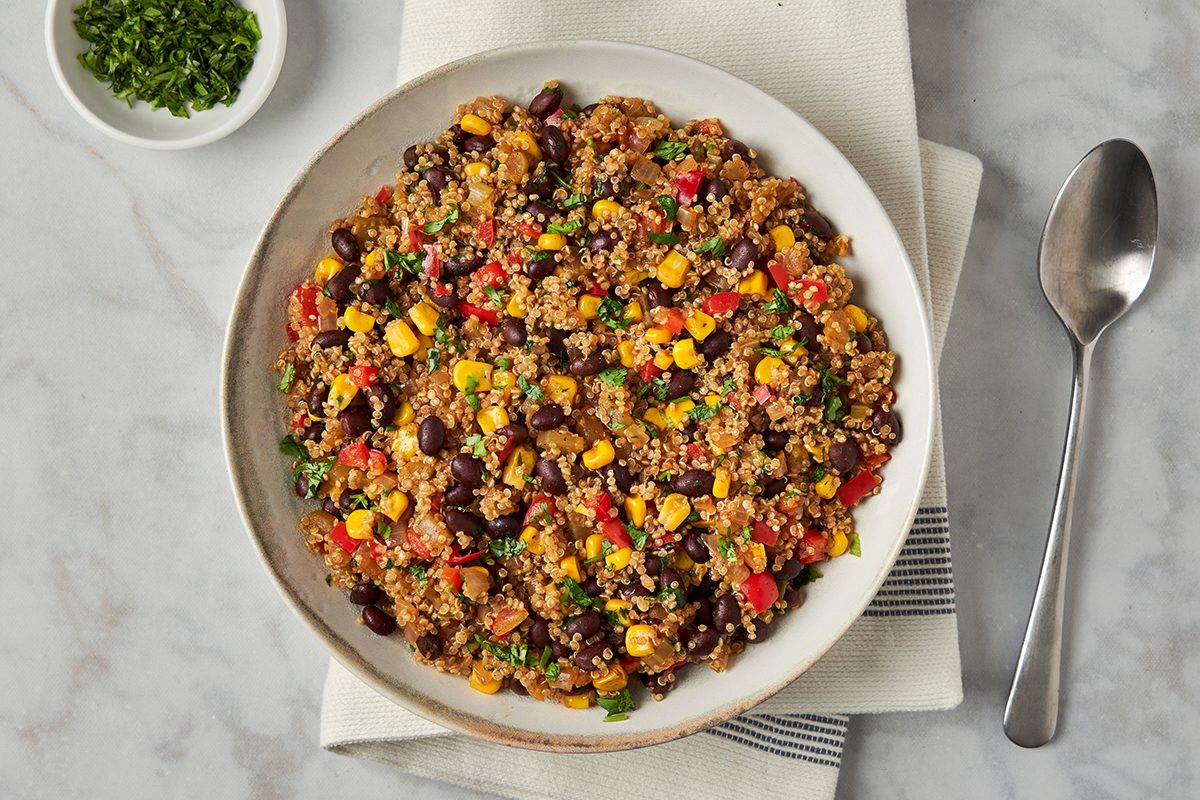 Quinoa and black beans recipe by Taste of Home.