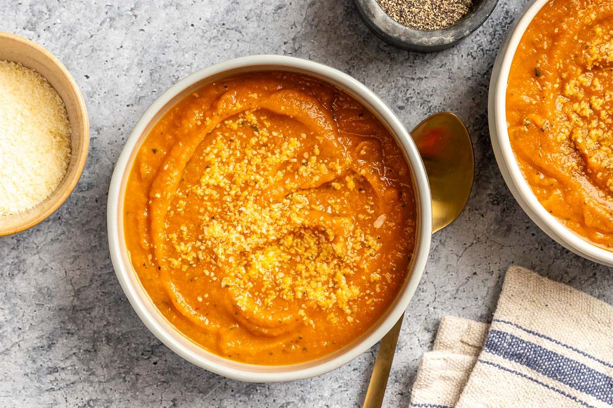 Taste of Home Roasted Vegetable Soup photo of the finished recipe.