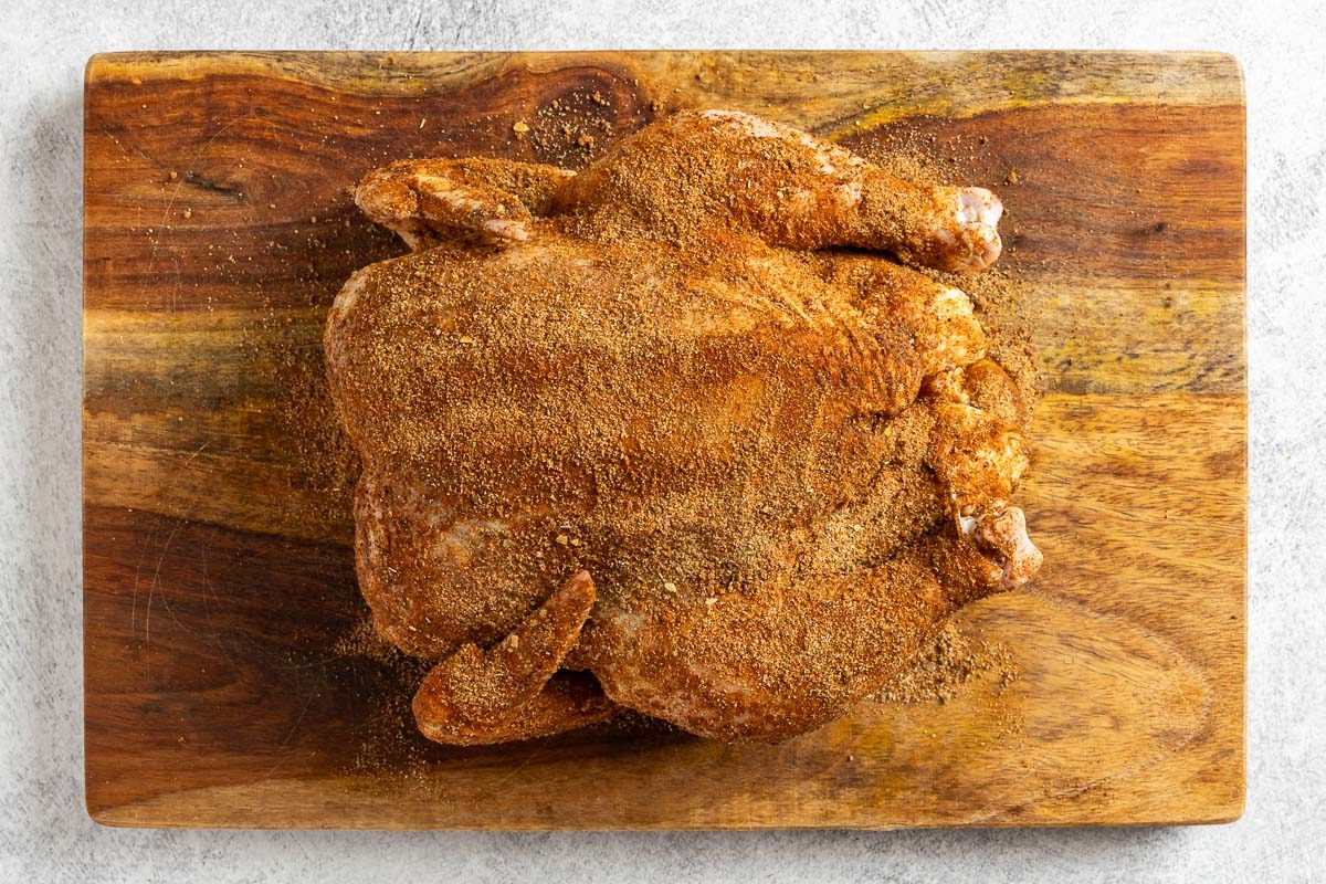 spice mixture rubbed over the chicken.