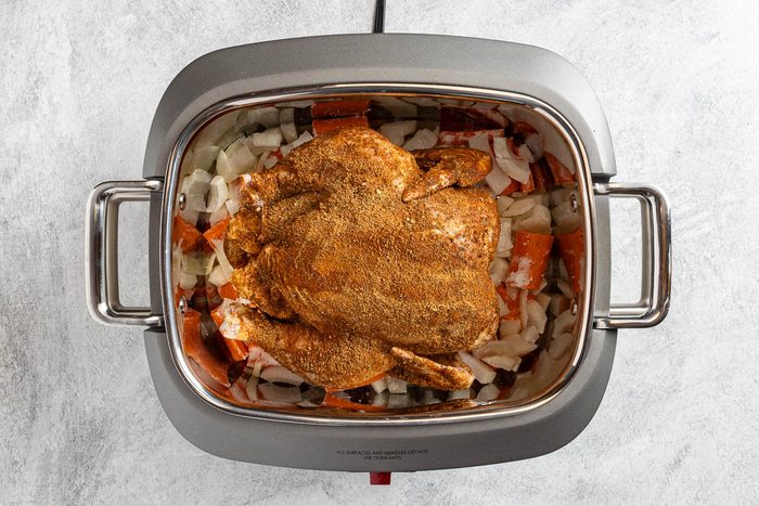 all the ingredients in a slow cooker.