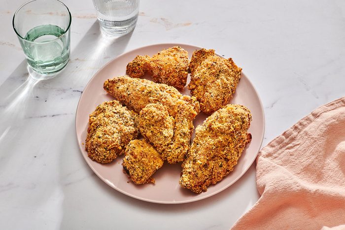 Sour cream chicken on a serving platter
