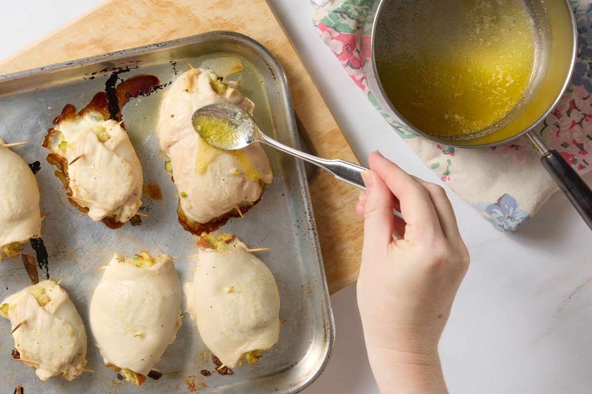 melt the butter and drizzle