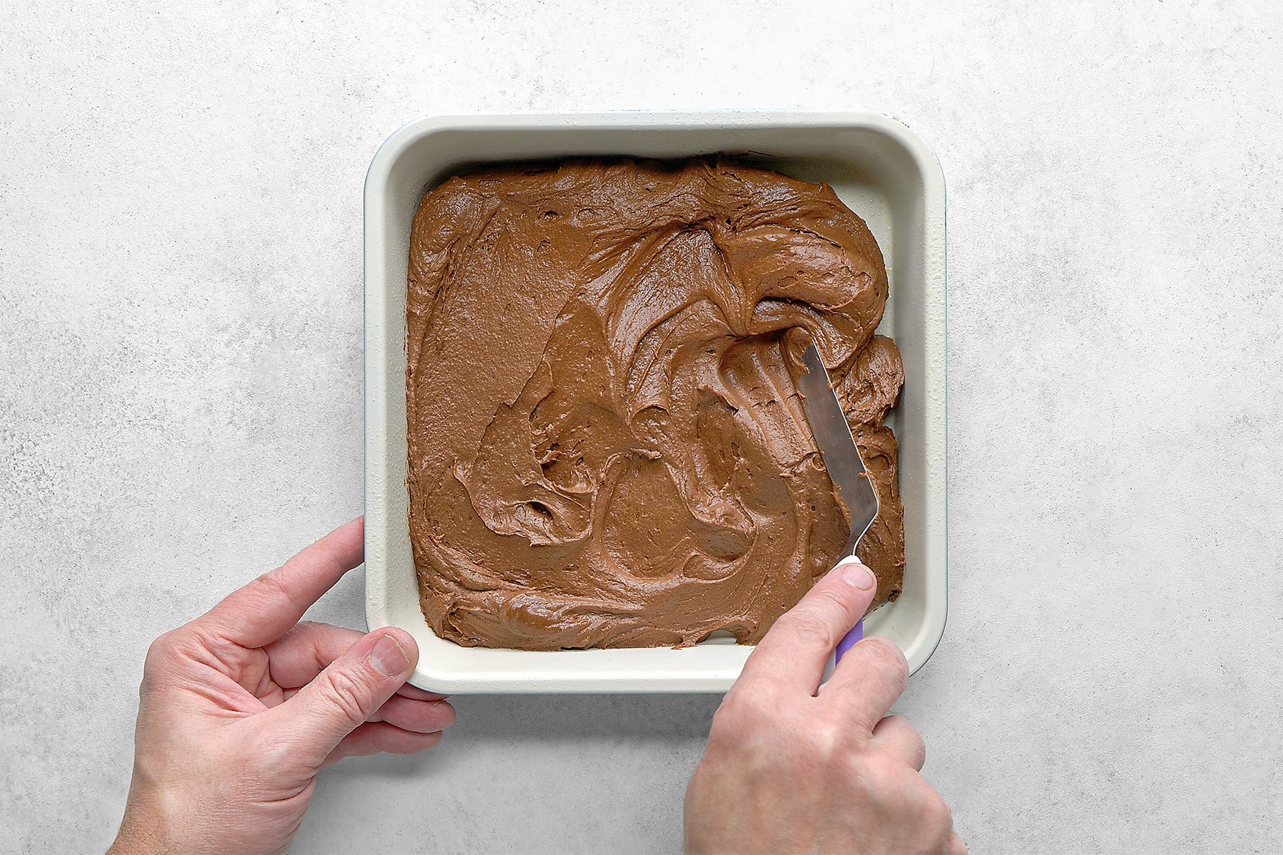 Transfer batter to a greased 8-in. square cake pan