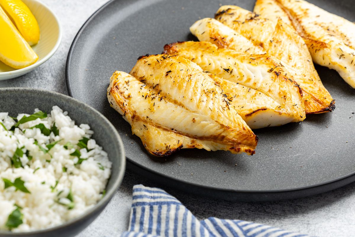 Taste of Home Grilled Orange Roughy photo of the finished recipe.