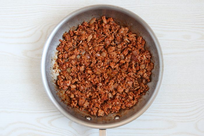 Cooking ground turkey and onions