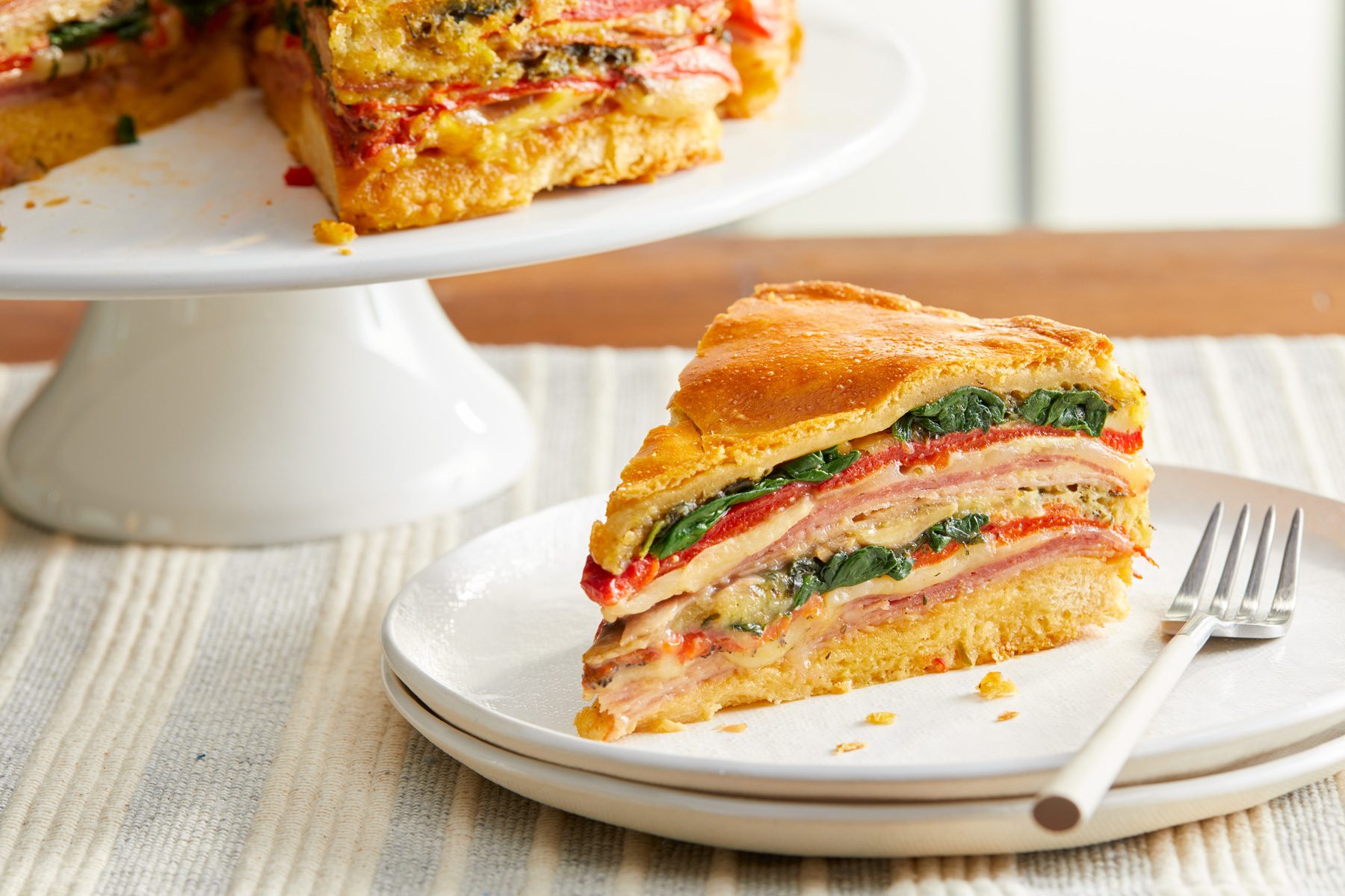 wide shot of italian brunch torte