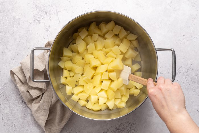 Drained Boiled Potatoes Inside Pot