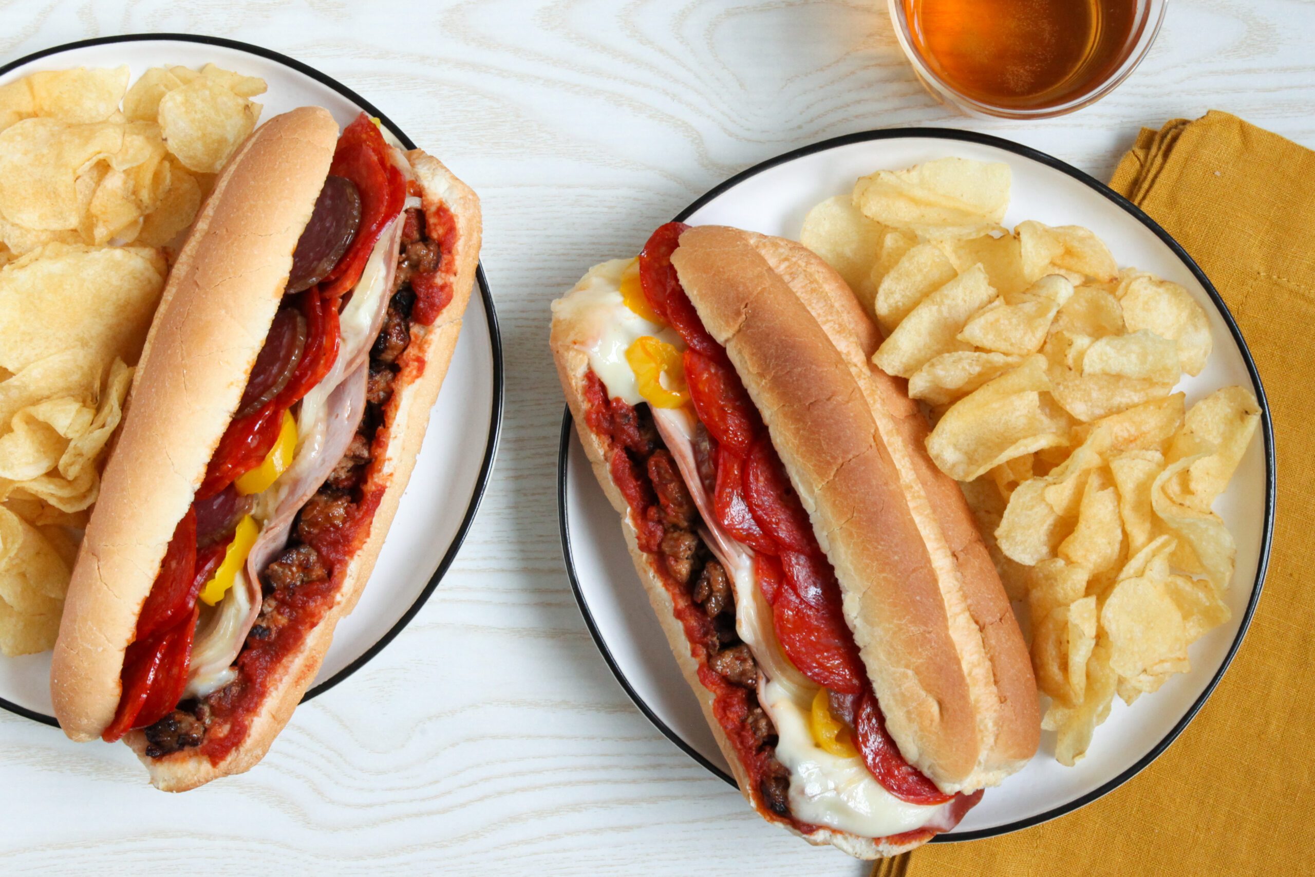 Pizza Subs on a plate