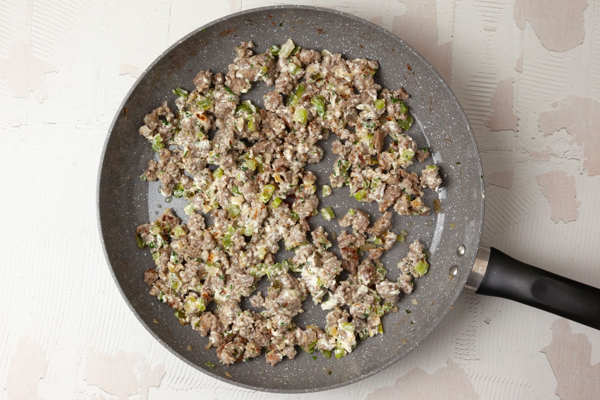 Step 1 of Taste of Home Sausage Braid is to make the filling