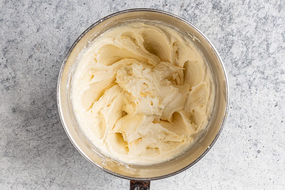 Taste of Home Walnut Cake photo of the cream cheese frosting.