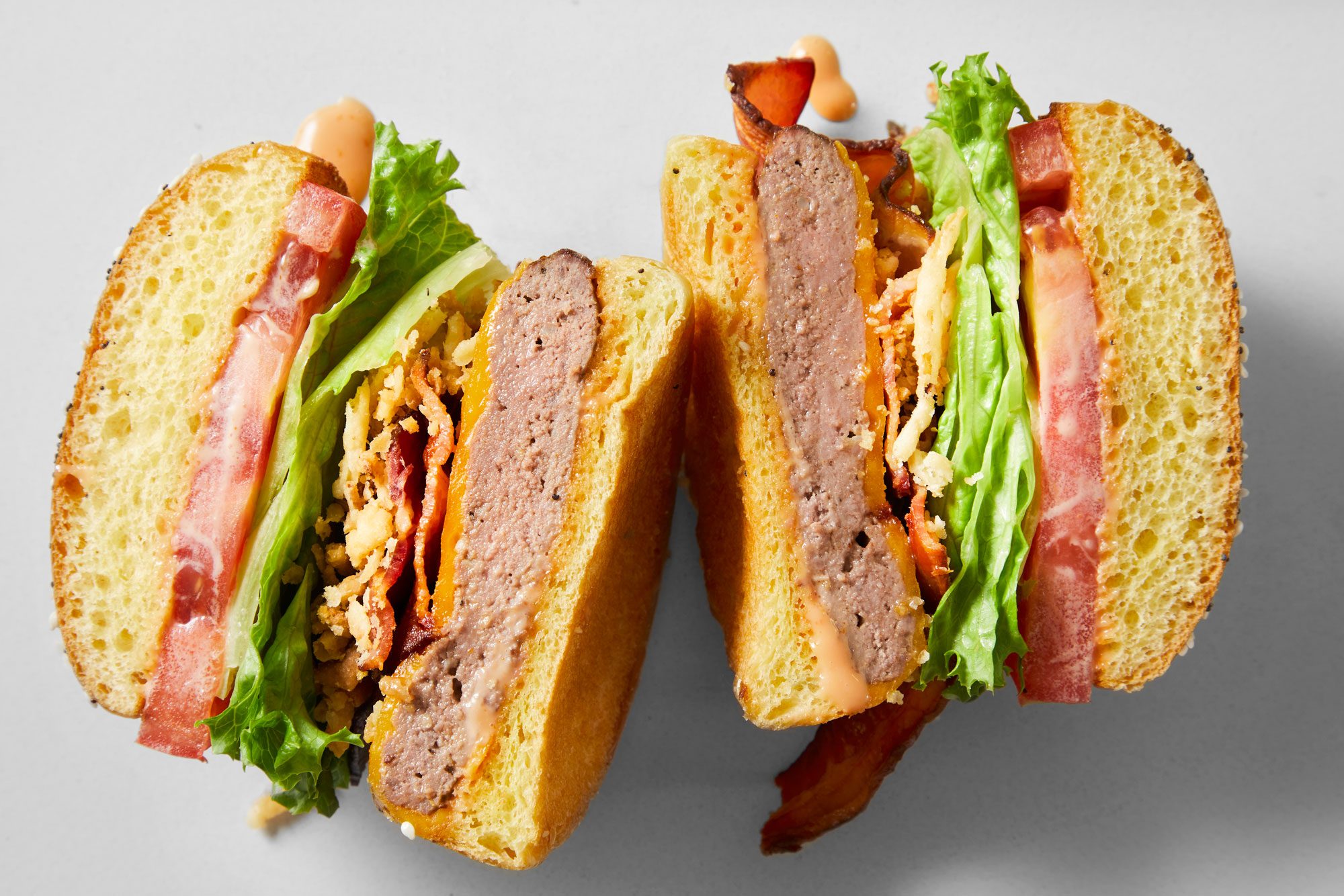 Sliced Air Fryer Bacon Cheese burgers