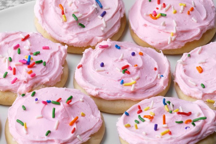 Copycat Lofthouse Cookies with sprinkles on it