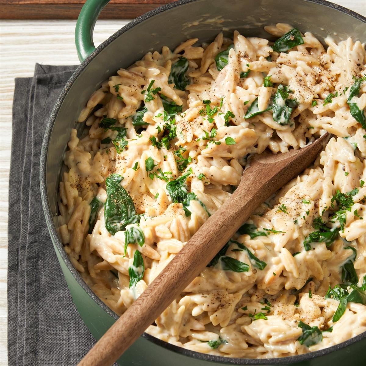 Orzo with Spinach
