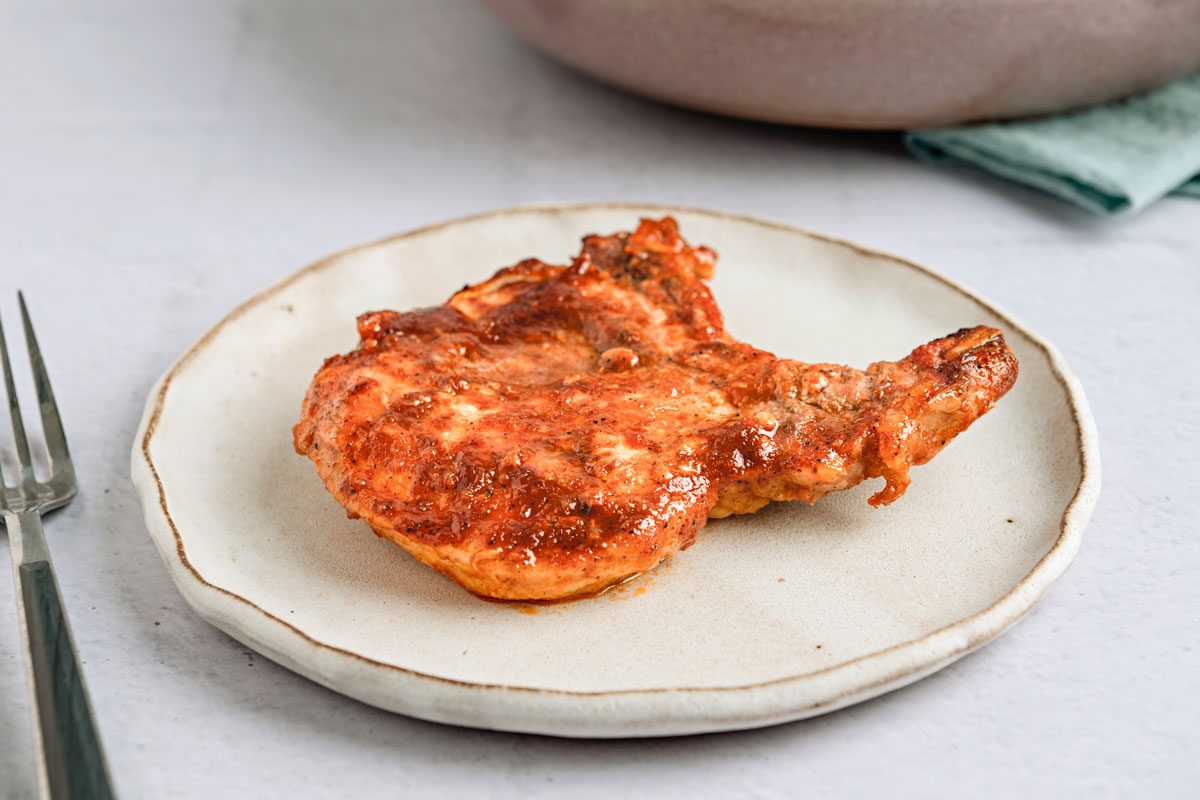 Barbecue Pork Chops is ready and served in a Plate