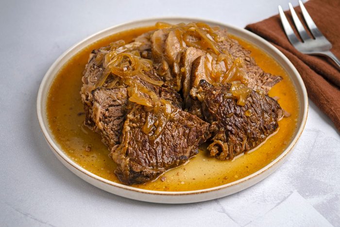 3/4th shot of Slow-Cooker Beef au Jus