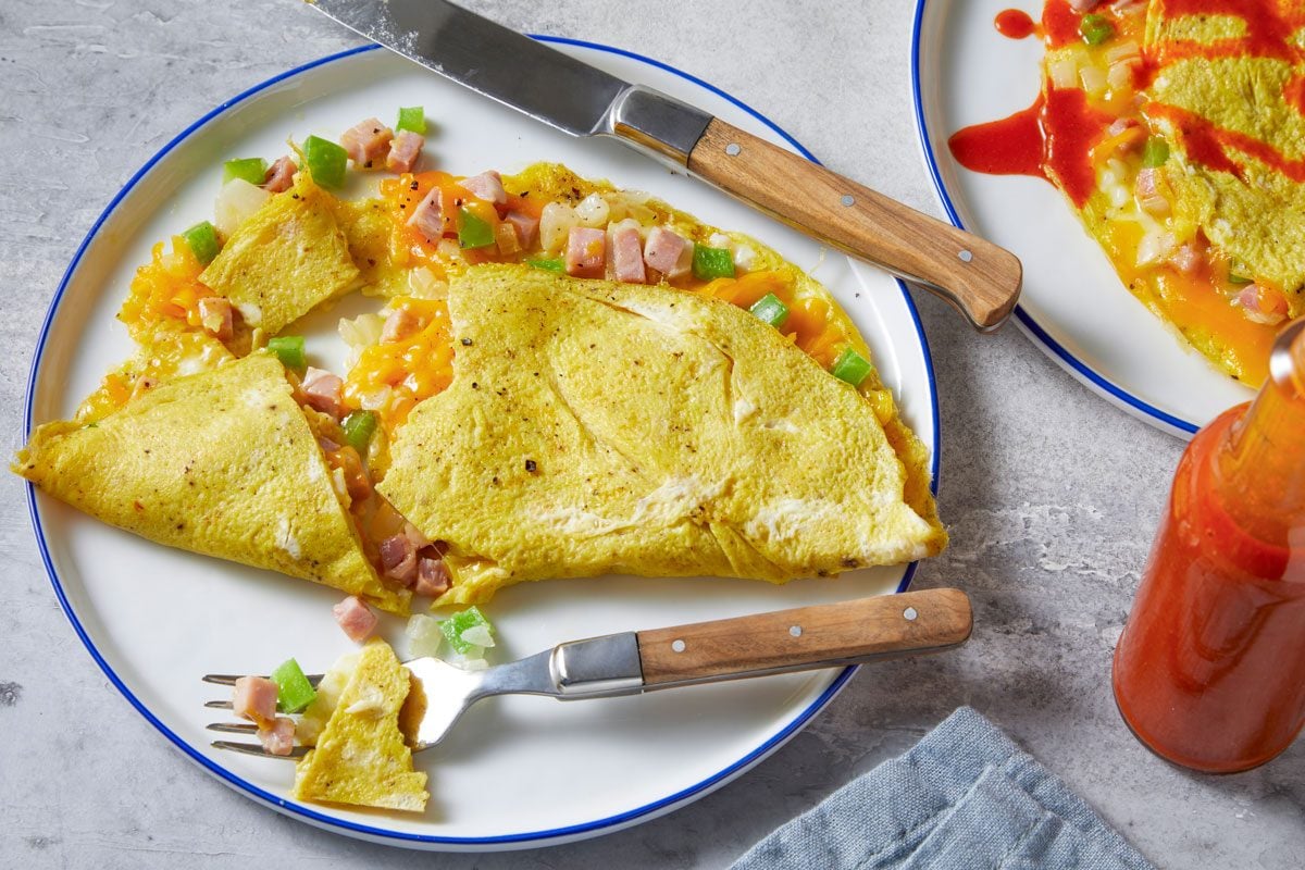 high angle shot of Denver Omelet