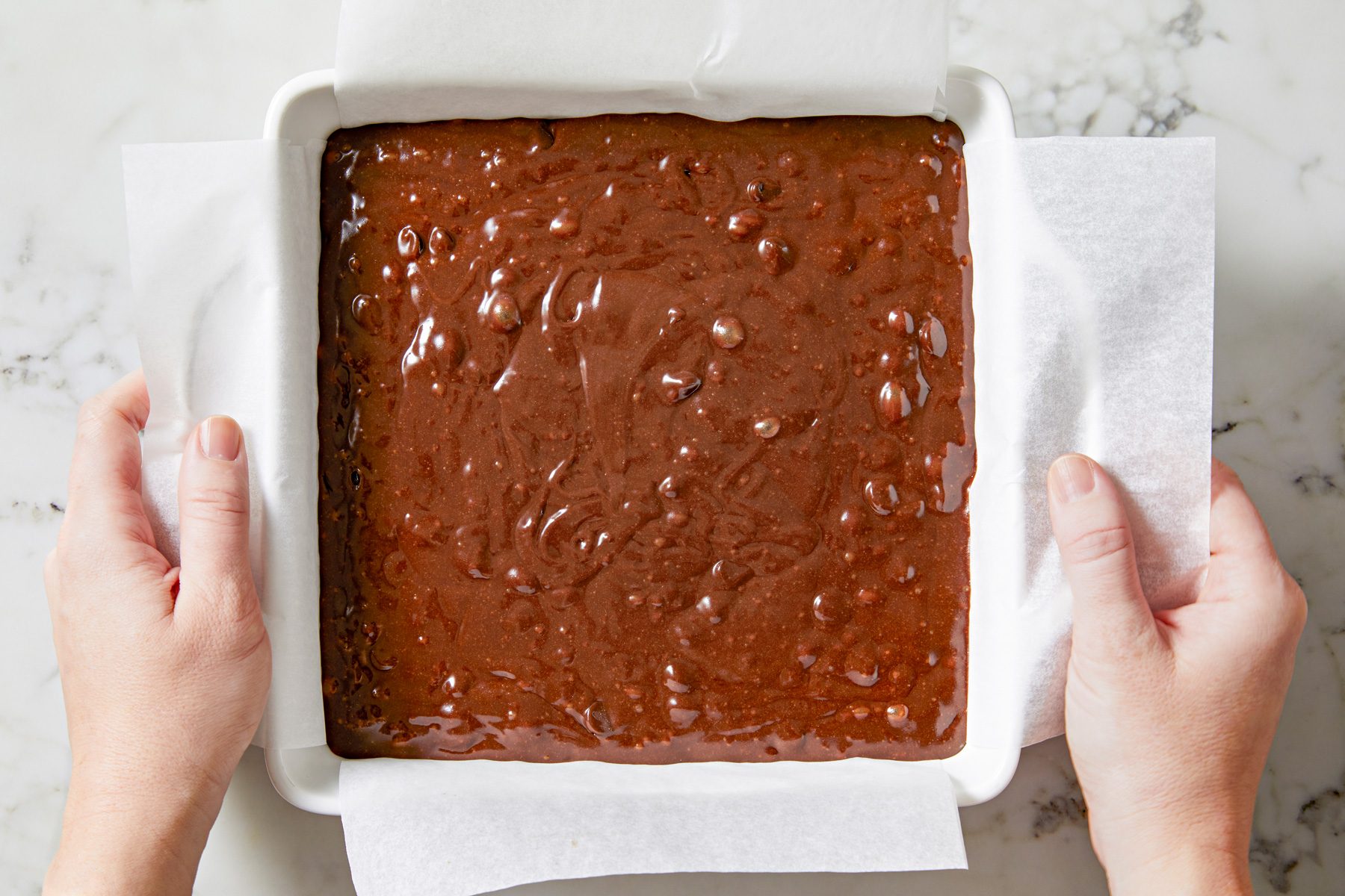 Pour into prepared pan