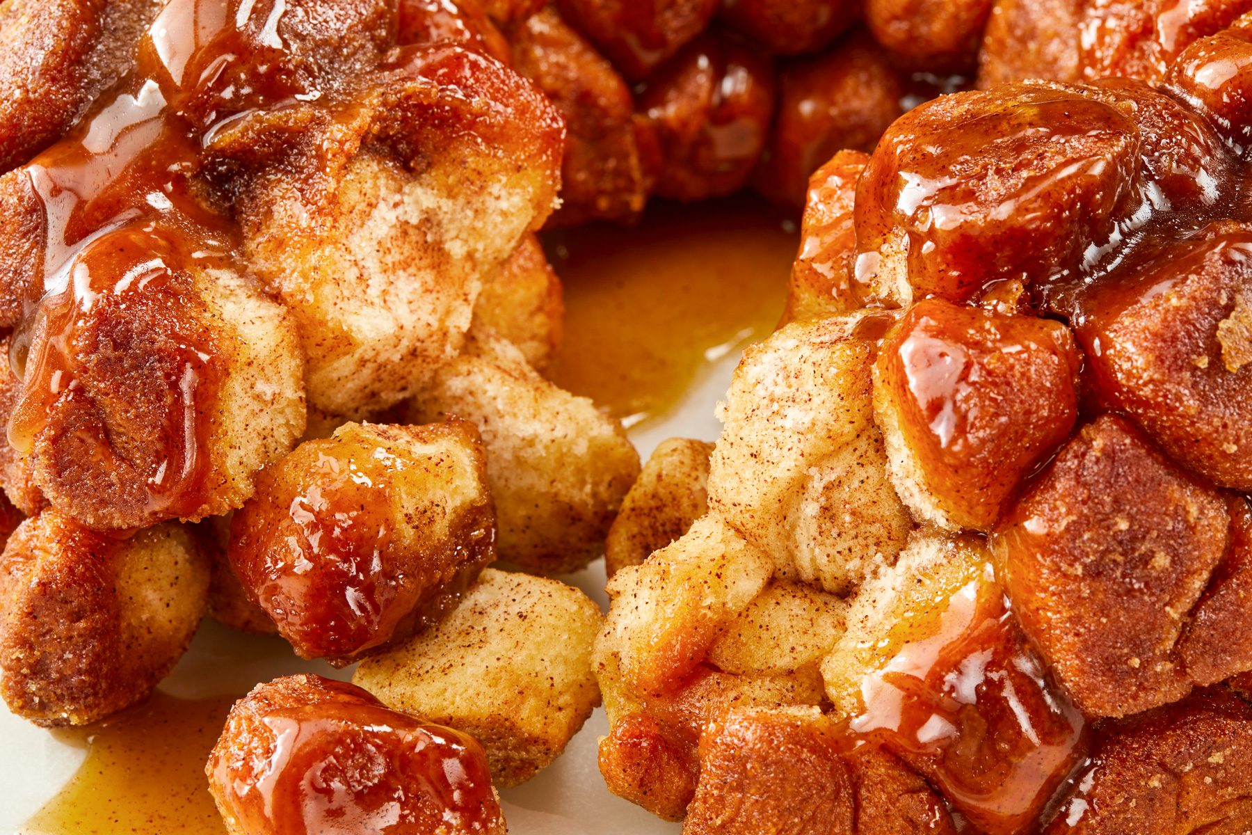 Close-up shot of Cinnamon Monkey Bread; Place on a round marble tray;