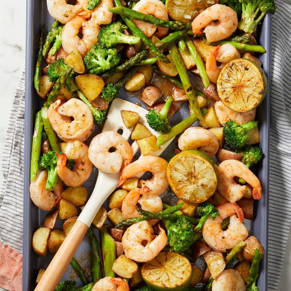 Sheet-Pan Chipotle Lime Shrimp Bake