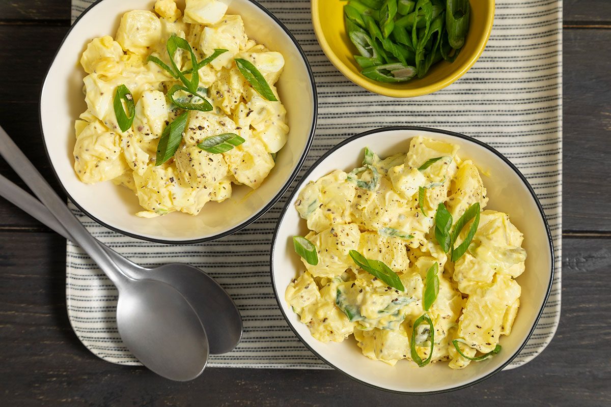 Potato Salad in a two small bowls ready to serve