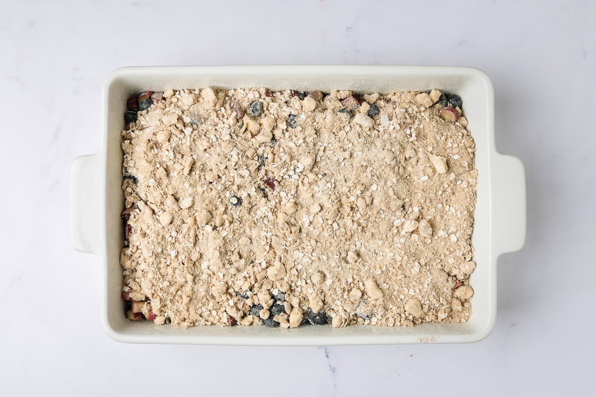 crisp topping sprinkled over fruit mixture