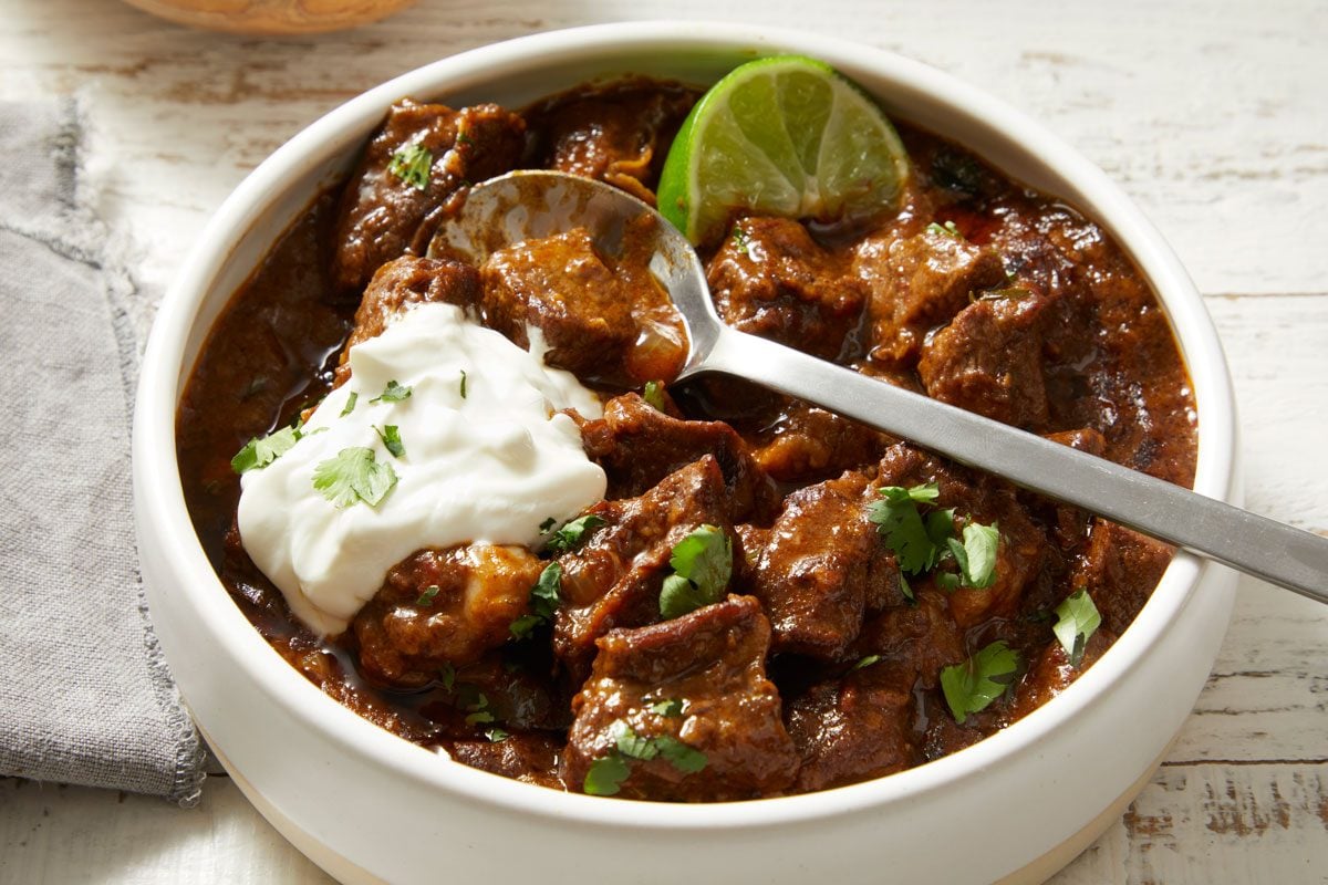 3/4th shot of Chili Con Carne