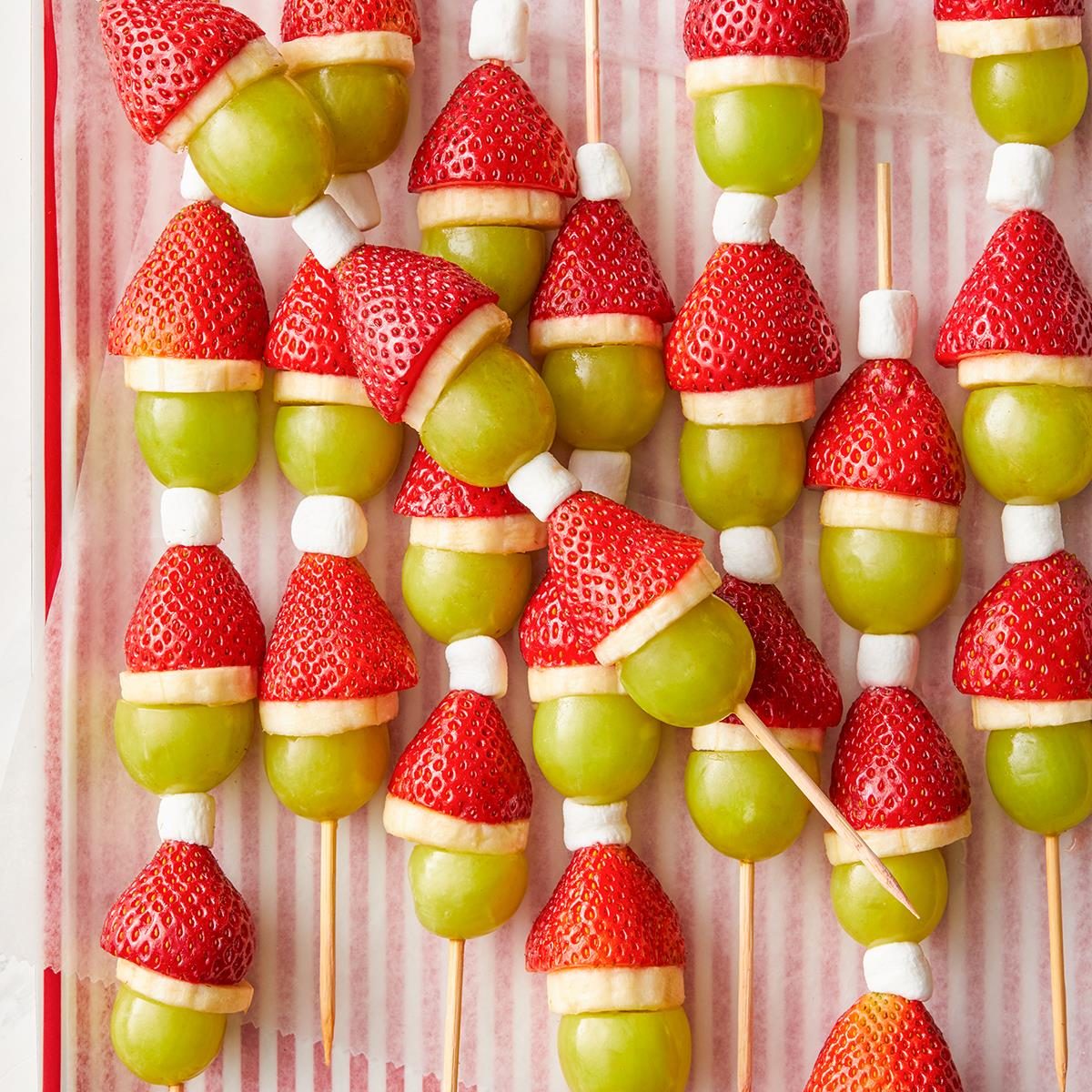 Grinch Fruit Kabobs