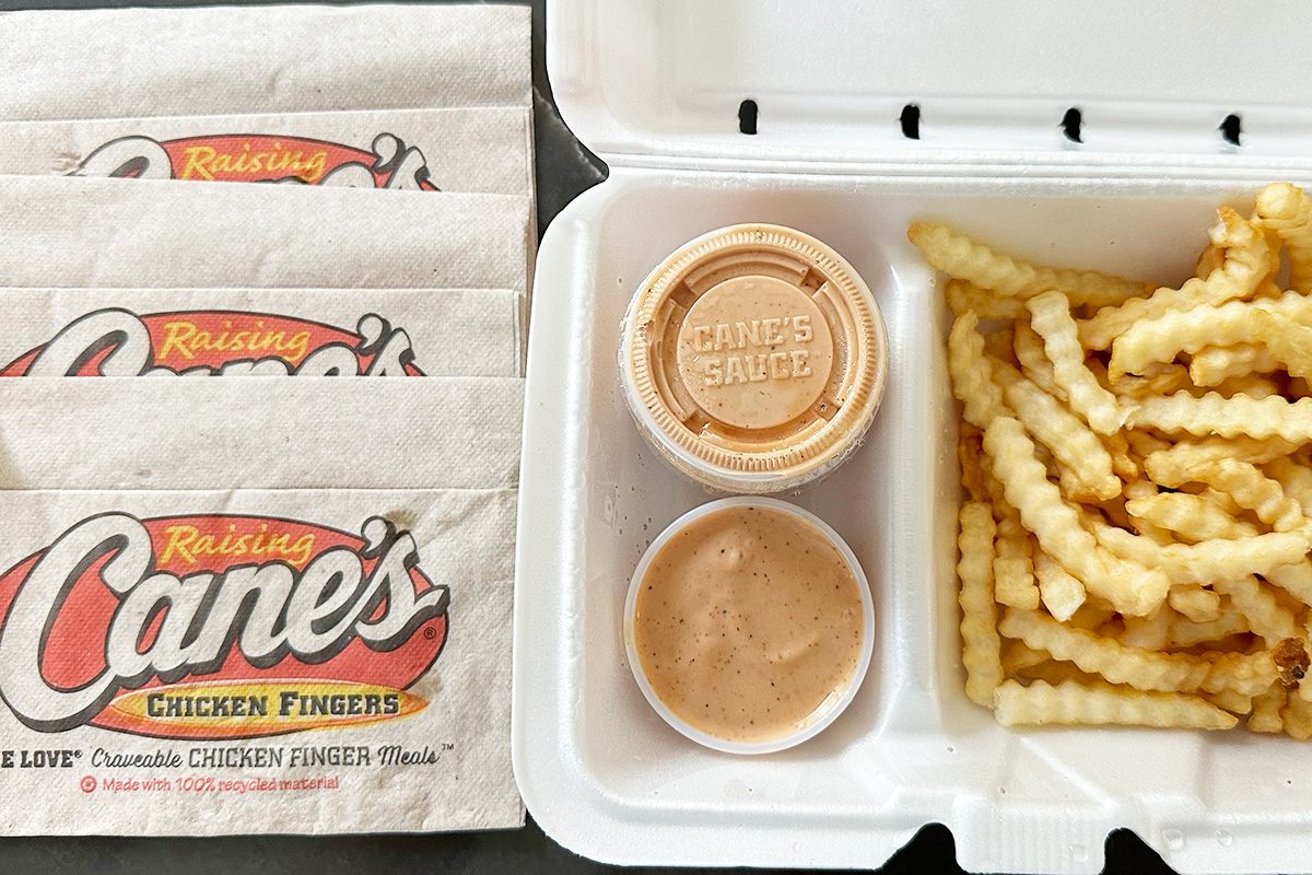 Raising Canes Canes Sauce with Potato Chips