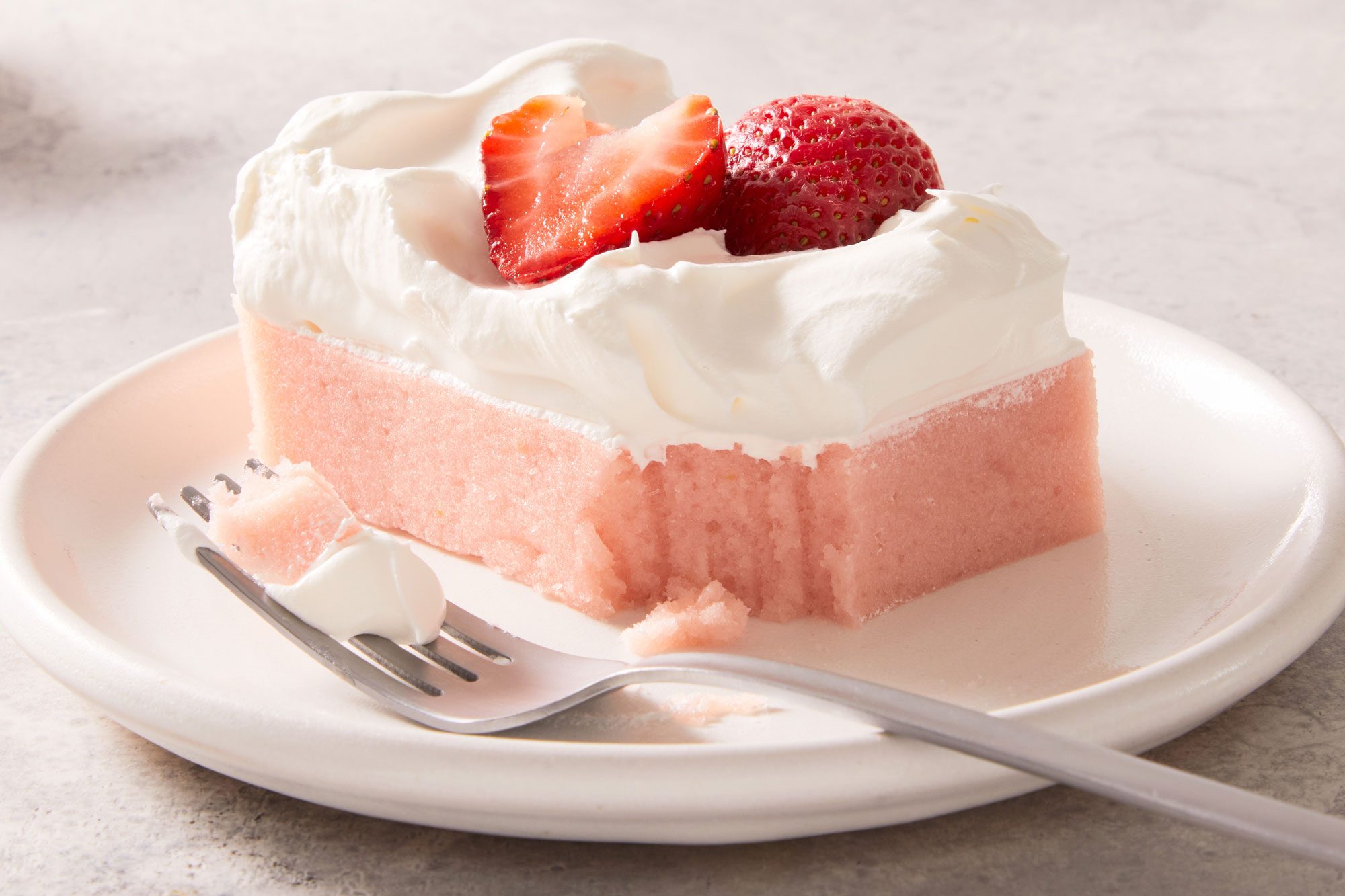 wide shot of Strawberry Cloud Cake