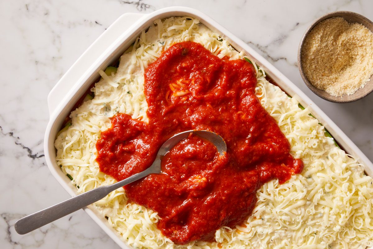 Cover with remaining sauce.