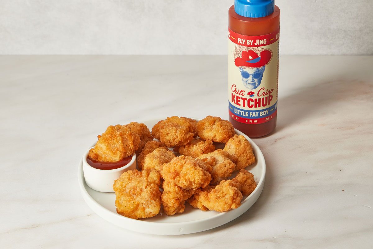 New Chili Crisp Ketchup with chicken tenders