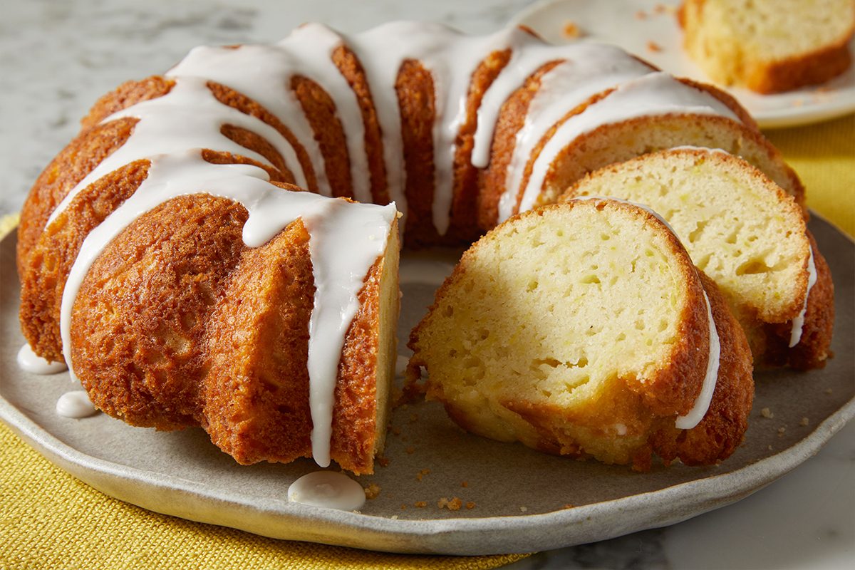 Yellow Squash Cake pieces on a plate