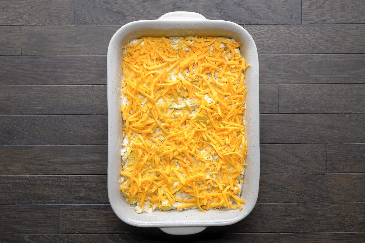 casserole mixture in a greased shallow 2-quart baking dish