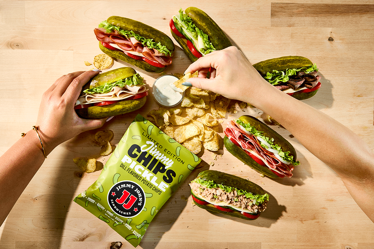 The Viral 'picklewich' Sandwich Is Coming Back To Jimmy Johns Picklewich Lineup, Pickle Ranch, Pickle Jimmy Chips Courtesy Jimmy Johns 01