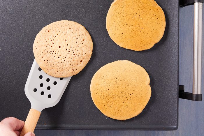 flipping over pancakes