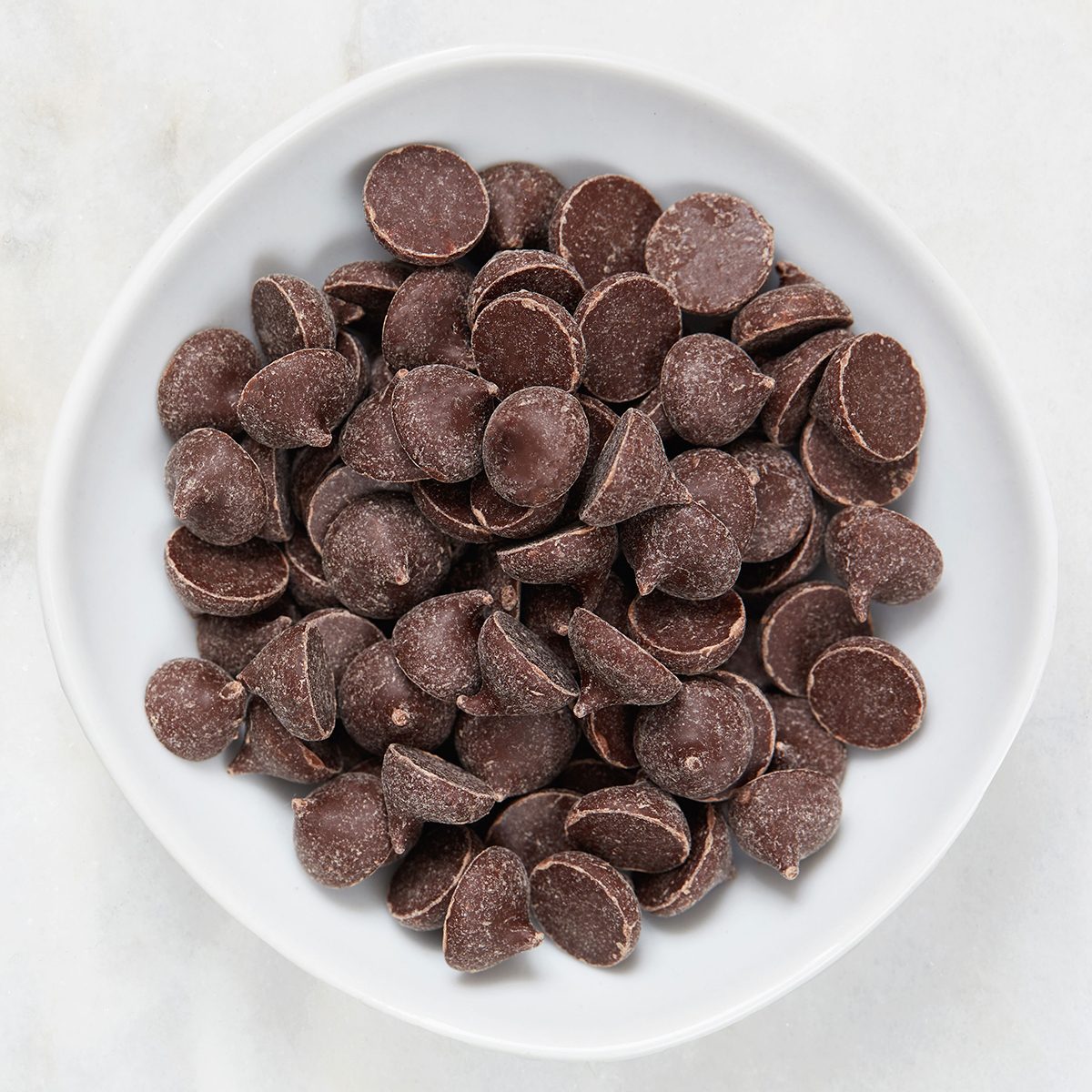 Chocolate chips in bowl