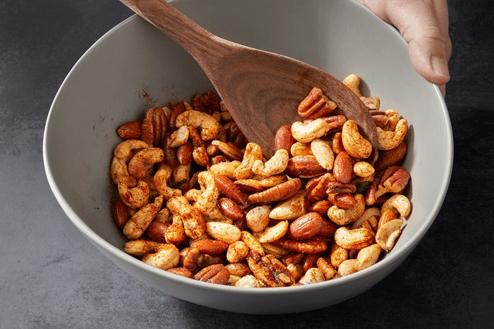 Spicy Nut Mix in a bowl