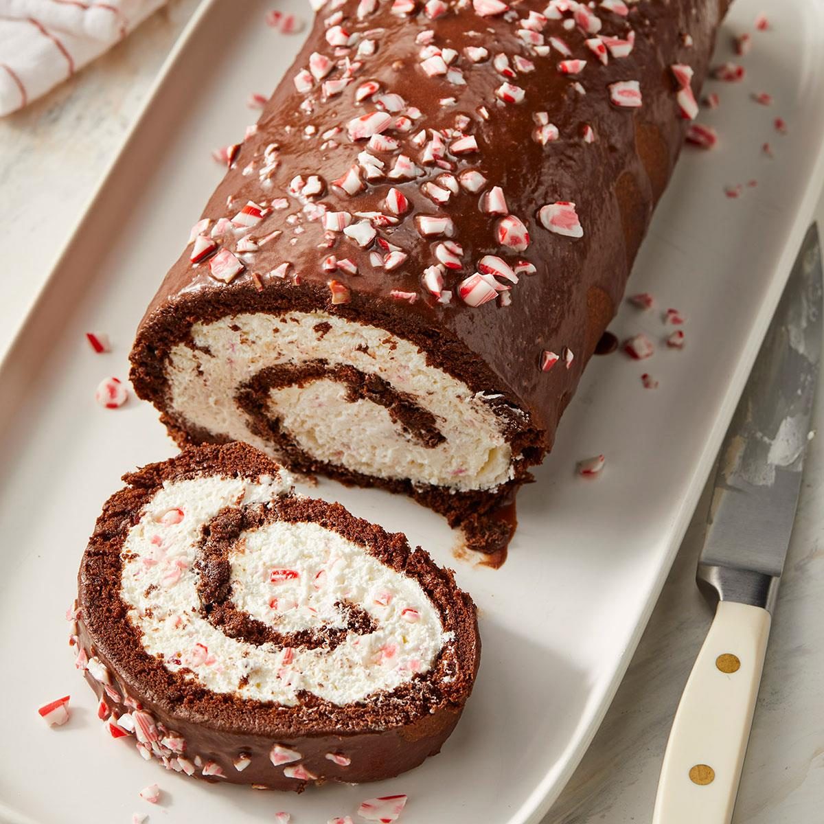 Peppermint Yule Log