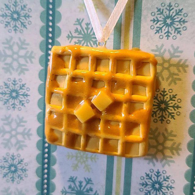 Polymer Clay Waffle Ornament Via Etsy.com