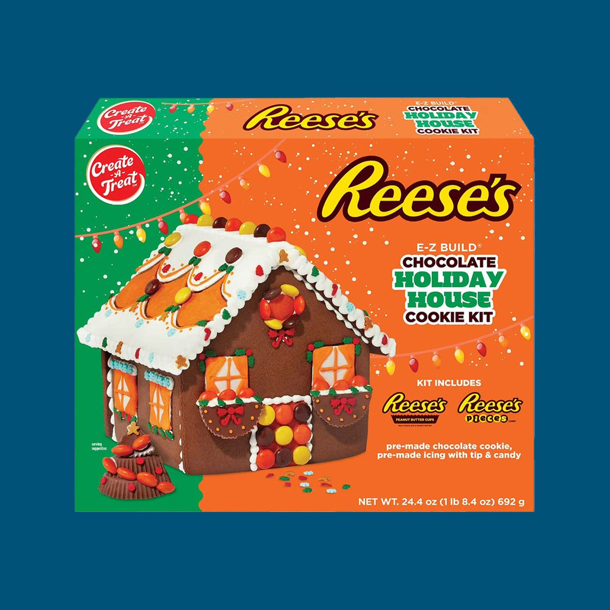 These 6 Alternative Gingerbread House Kits Are Anything But Boring Reeses Chocolate Holiday House Cookie Kit Via Walmart.com 02