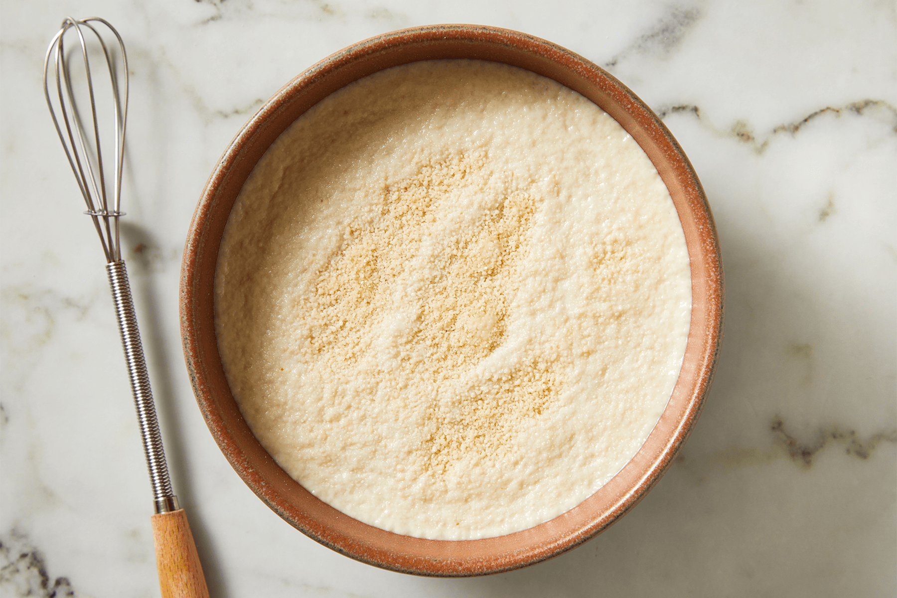 Granula sugar and milk mixing for Bao Buns Baozi