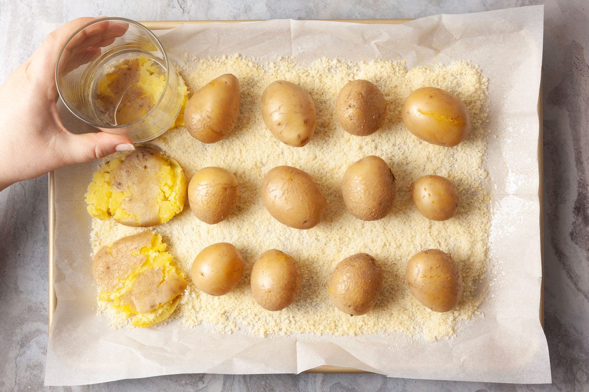 Caesar Smashed Potatoes 