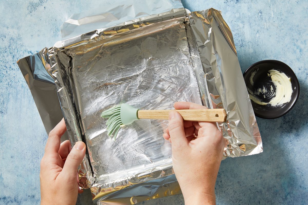 greasing foil with butter