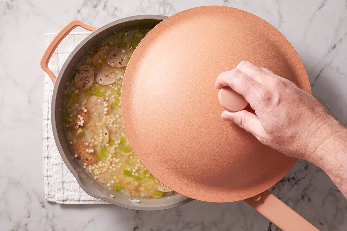 Cover the skillet with a lid